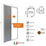 Zanzariera a Rullo Orizzontale Riducibile in Alluminio 160x250 Made in Italy