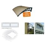 Pensilina da Esterno Alveolare in Policarbonato Trasparente Fume struttura Nera - immagine 2