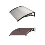 Pensilina da Esterno Alveolare in Policarbonato Trasparente Fume struttura Nera