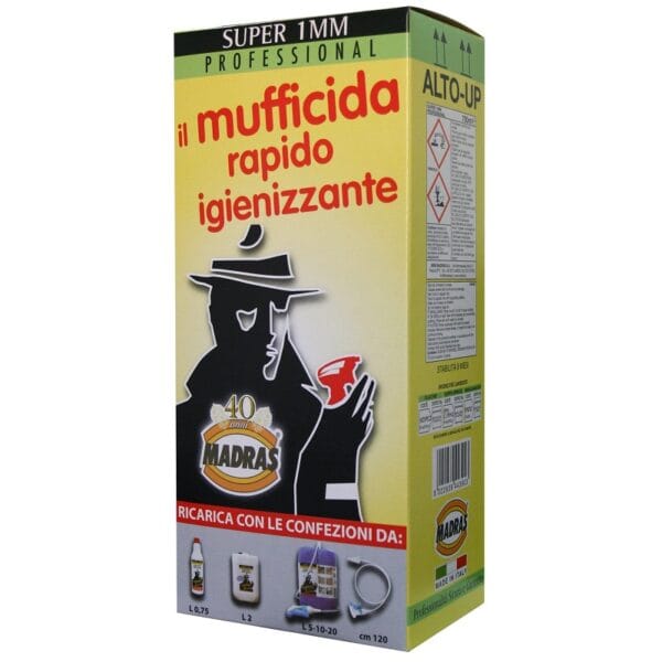 ANTIMUFFA SUPER 1 MM Antimuffa Madras Super 1MM professionale mufficida rapido igienizzante 750 ML - immagine 1