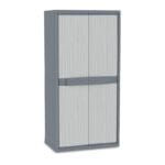 Armadio da esterno 2 ante Tuttopiani grigio 4 Ripiani Terry 89,7x53,7x180 cm