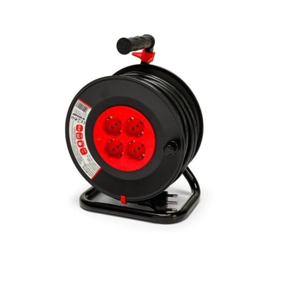 AVVOLGICAVO MT 25 CAVO 3X1 Prolunga elettrica avvolgicavo 4 Prese universali con disgiuntore Cavo 25 metri - immagine 1