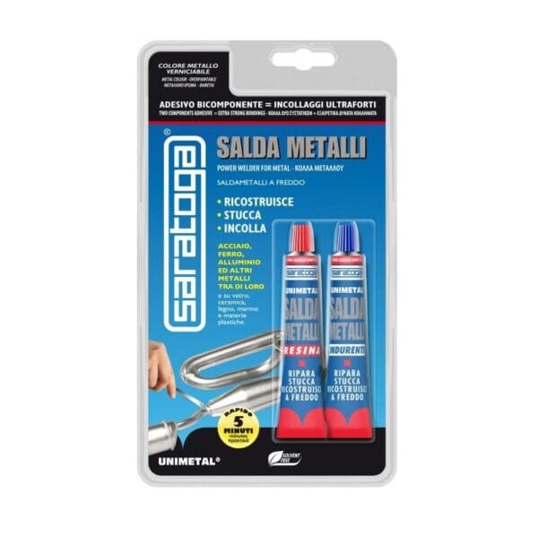 Adesivo Saratoga UniMetal Salda Metalli 25 ml Colla per metallo Adesivo con siringa Saratoga UniMetal Salda Metalli 25 ml - immagine 1