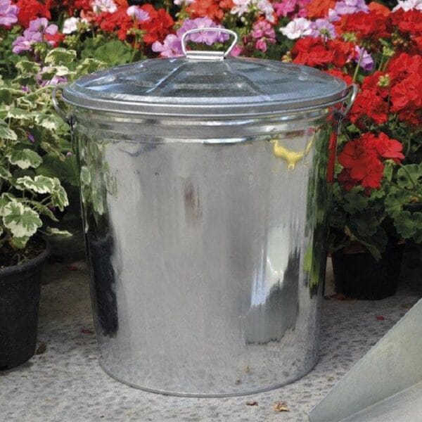 Bidone zincato con coperchio 62 Litri Bidone zincato con coperchio pattumiera rifiuti per esterno giardino 62 Litri - immagine 1