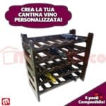 Cantinetta portabottiglie Cantina in plastica 6 posti Componibile Vino Liquori