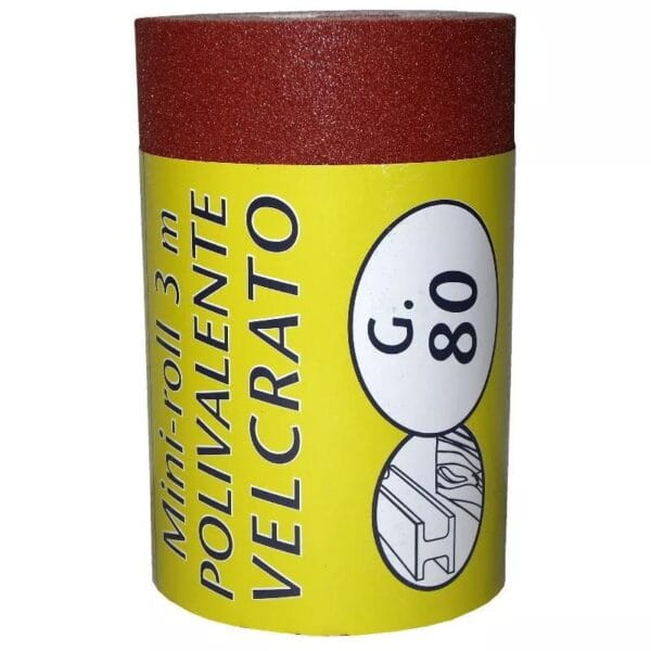 CARTA VETRATA POLIVALENTE VELCRATA ROTOLO MT2.5 P101V GRANA 80 Carta abrasiva per levigatrice Velcrata polivalente Grana 80 Rotolo 2,5 mt - immagine 1