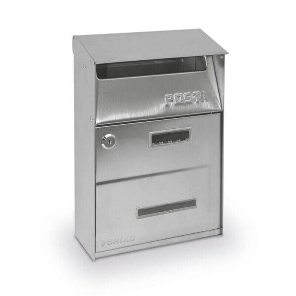 CASSETTA POSTALE MODELLO BRIXIO RUGBY FINITURA INOX Cassetta postale Inox 18/10 Brixio Rugby buca posta lettere esterno 22x11x32.5cm - immagine 1