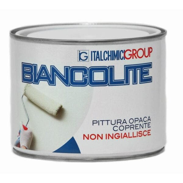 CEMENTITE FONDO BIANCOLITE ITALCHIMICI BIANCO Biancolite per legno ferro Pittura opaca coprente resistente 2500 ml - immagine 1