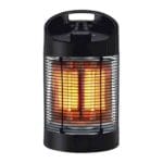 Stufa elettrica basso consumo al carbonio oscillante con termostato Nera 700W