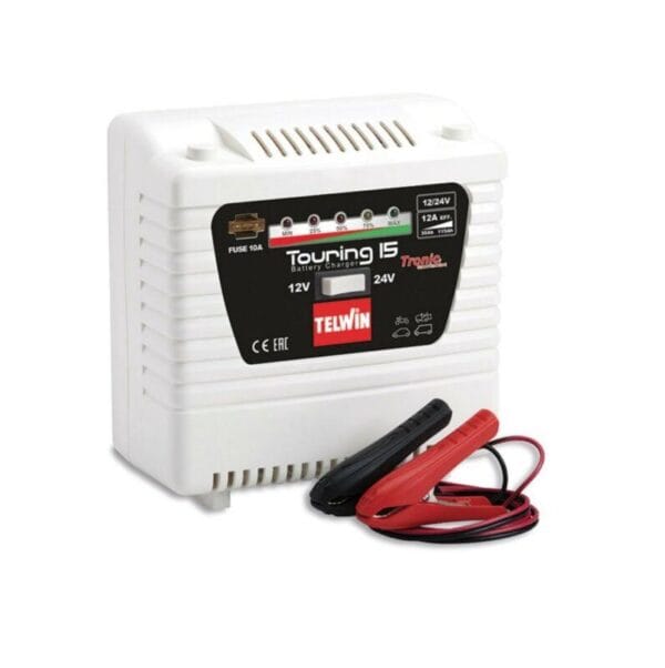 Caricabatterie Telwin Touring 15 12 /24 V Telwin Touring 15 Caricabatterie Auto Portatile controllo carica Led 12 e 24 V - immagine 1