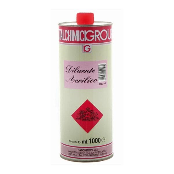 DILUENTE ACRILICO ML 1000 ITALCHIMICI Diluente acrilico Limpido Incolore solvente diluizione di fondi e finiture 1 LT - immagine 1