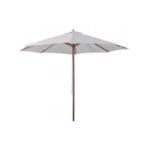 Ombrellone in legno rotondo palo centrale giardino terrazzo balcone Ecru Ø 3 MT - immagine 2