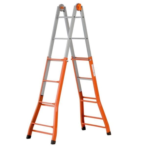 SCALA MULTIFUNZIONE TELESCOPICA GIERRE PEPPINA METALLO MEDIA A0040 4+4GRADINI MT3.90 Scala in acciaio telescopica pieghevole 4+4 gradini Trasformabile Peppina - immagine 1
