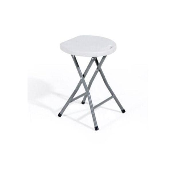 SGABELLO BIRRERIA PIEGHEVOLE BIANCO 2360/18 Sgabello pieghevole da campeggio parco pic nic catering struttura in acciaio - immagine 1