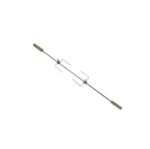 SPIEDO PER BARBECUE CON DOPPIO MANICO IN LEGNO Spiedo per Barbecue carbone legna con doppio manico in legno BBQ spiedino - immagine 1
