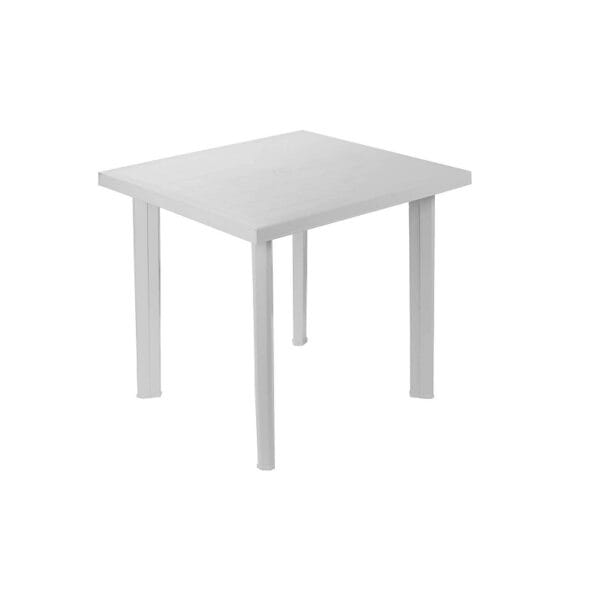 TAVOLO RESINA "FIOCCO" BIANCO CM80X75 ALTEZZA CM72 Tavolo da giardino esterno Quadrato resina Bianco per Bar Terrazzo 80x75 h72 CM - immagine 1