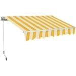 Tenda da sole avvolgibile da Balcone a barra quadra Giallo Bianco 280gr 3x2 MT