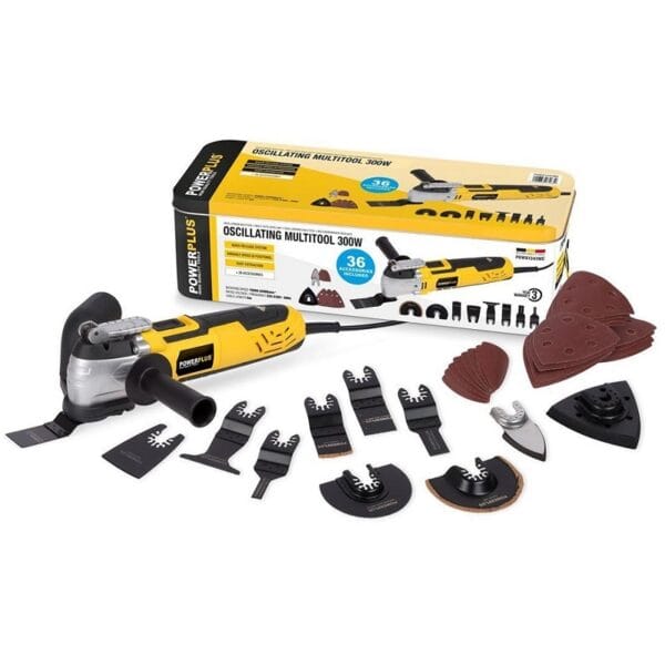 Utensile multifunzione oscillante multiuso Utensile multifunzione oscillante multiuso 300W con accessori 36pz POWX1347MC - immagine 1
