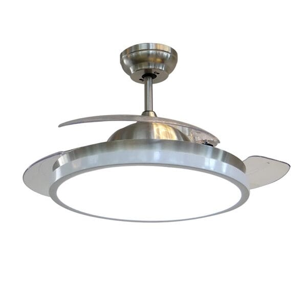VENTILATORE INVISIBLE105 Ventilatore soffitto con luce LED telecomando 3 pale trasparenti Invisible Ø 105 CM - immagine 1