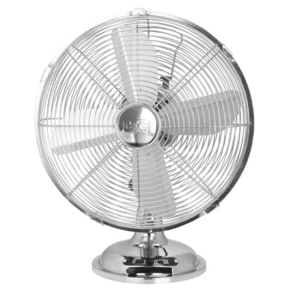 Ventilatore da tavolo in metallo cromato EV015 Ventilatore da Tavolo 30cm Metallo Cromato 3 Velocita Oscillante Silenzioso 35W - immagine 1