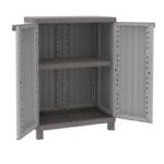 Armadio basso da esterno armadietto in resina 2 ante ripiano regolabile Terry - immagine 2