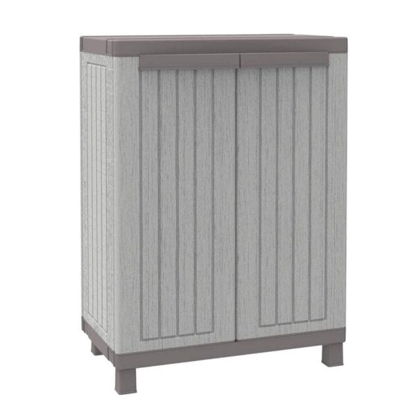 ARMADIO RESINA TERRY C-WOOD680 BASSO Armadio basso da esterno armadietto in resina 2 ante ripiano regolabile Terry - immagine 1