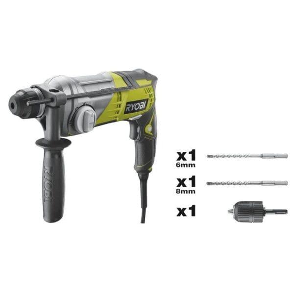 TASSELLATORE SDS PLUS RYOBI RSDS680KA2+MANDRINO E PUNTE WATT 680 Tassellatore Ryobi RSDS680-KA2 SDS+ 680W 2.1J Potente e Versatile con Valigetta - immagine 1