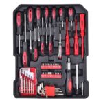 Trolley set attrezzi valigia cassetta porta utensili completa con 253 pezzi - immagine 2