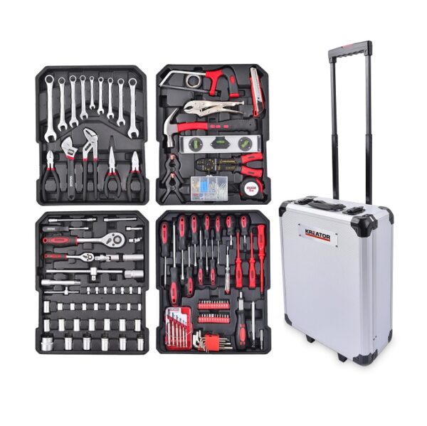 TROLLEY SET UTENSILI KRT951011 Trolley set attrezzi valigia cassetta porta utensili completa con 253 pezzi - immagine 1