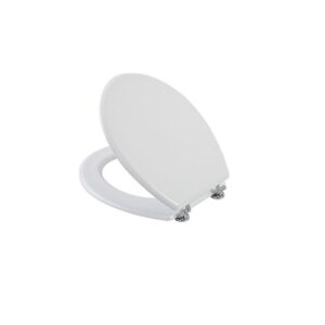 Copriwater universale legno mdf coprivaso WC sedile tavoletta smaltato Bianco