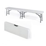Panca pieghevole per giardino esterno richiudibile a valigetta 183x28x44