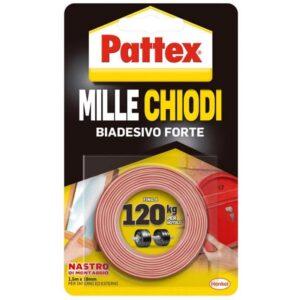 Nastro Biadesivo PATTEX Millechiodi EXTRA forte per montaggio muro casa 1,5 m