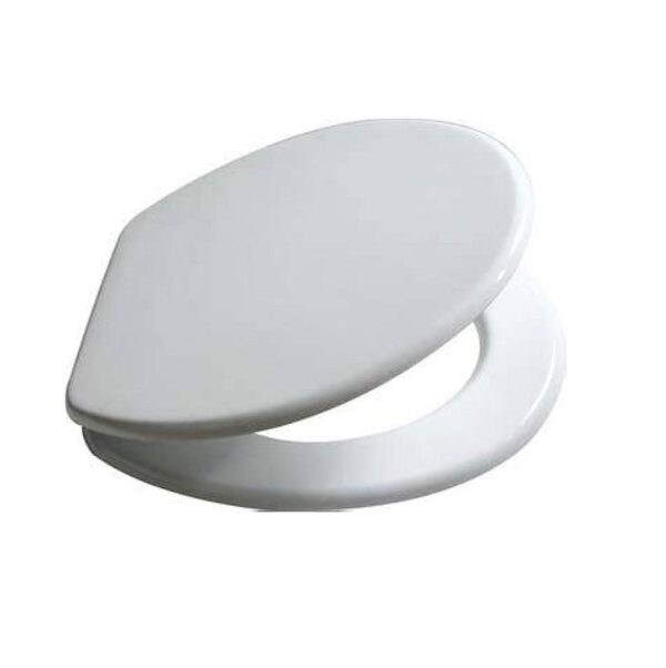 SEDILE WC DOMUS-FLUXY-CILVANI MDF BIANCO Sedile WC in Legno MDF Bianco tavoletta per Bagno copriwater universale - immagine 1