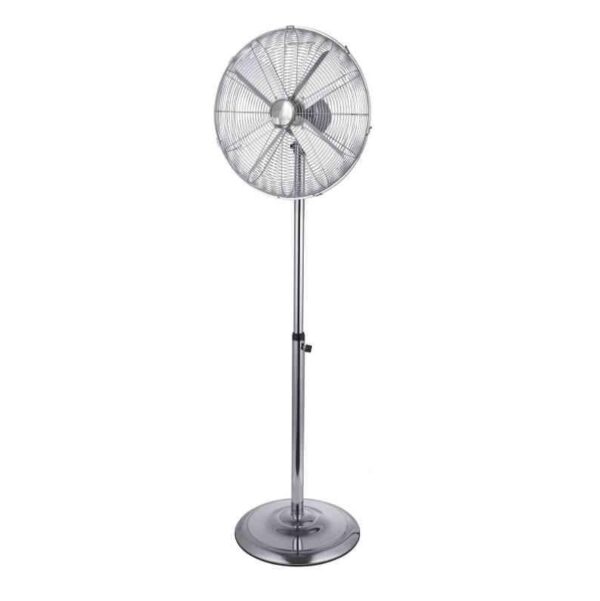 VENTILATORE CROMO 45 TERRA PIANTANA METALLICO Ventilatore da terra piantana in metallo diametro 45cm oscillante 3 velocita 60W - immagine 1