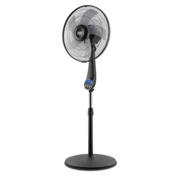 VENTILATORE QUIET 40 PIANTANA 5 PALE + TELECOMANDO Ventilatore a piantana con telecomando 5 pale 5 velocita Nero Diametro 40cm - immagine 1