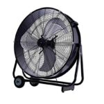 Ventilatore Industriale da Terra Pavimento carrellato con maniglia Nero 82 cm