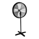 Ventilatore a piantana in metallo 3 velocità 3 pale oscillante Hurricane 71x160h cm