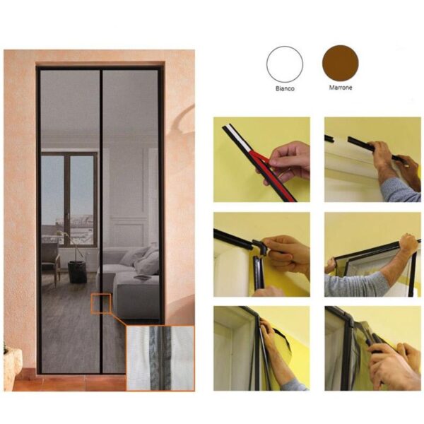 ZANZARIERA PORTA MAGNETICA SANGIORGIO POLIESTERE Zanzariera magnetica per Porta poliestere con telaio PVC riducibile 1,50 x 2,50 - immagine 1