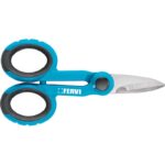 Forbici elettricista professionali Inox Fervi lama microdentata antiscivolo 140 mm