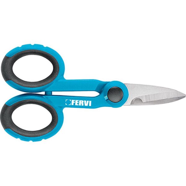 FORBICE ELETTRICISTA PROFESSIONAL FERVI 0672 MM 140 Forbici elettricista professionali Inox Fervi lama microdentata antiscivolo 140 mm - immagine 1