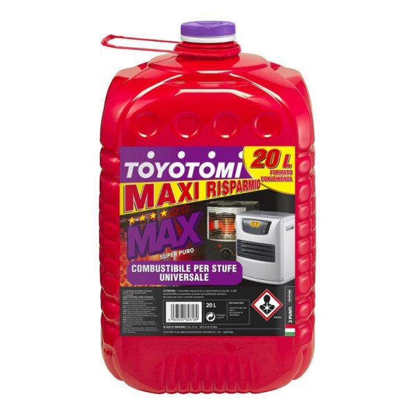COMBUSTIBILE X STUFA RADIANTE TOYOTOMI MAX TAPPO VIOLA LT 20 Combustibile liquido per stufe Puro universale inodore Toyotomi MAX Tanica 20 LT - immagine 1